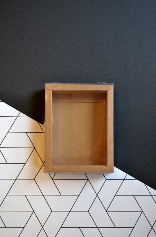 Box Kraft Base with PVC Lid 110x142x35 mm (ea)