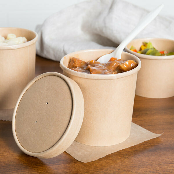 Tub Paper Kraft 500 ml (each) - **LID NOT INCLUDED**