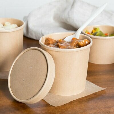 Tub Paper Kraft 500 ml (each) - **LID NOT INCLUDED**