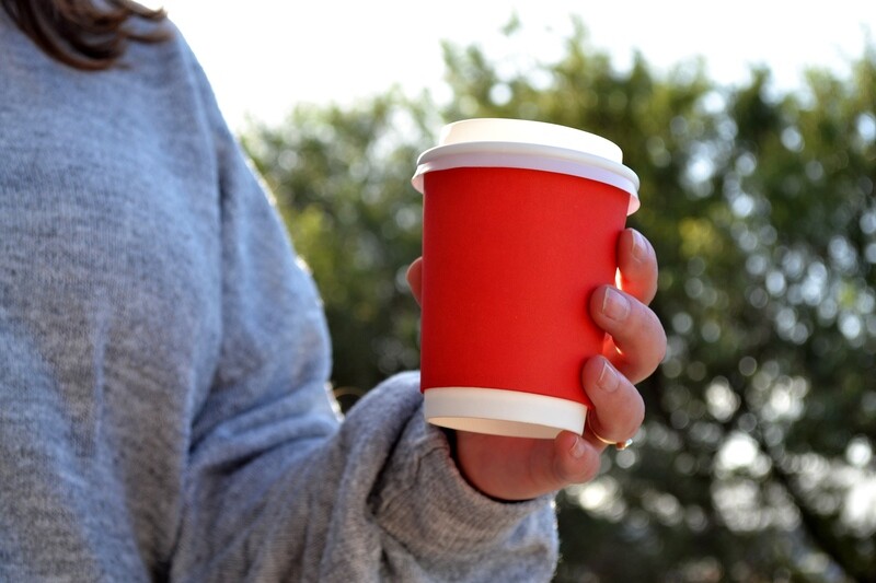 Coffee Cups Double Wall 250 ml - Red (Qty 50)