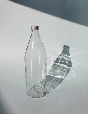Clear Glass Bottle Kool 750ml - Silver Lid