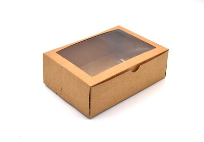 Cake Box Window 7 x 5 x 2.5 Brown (ea)