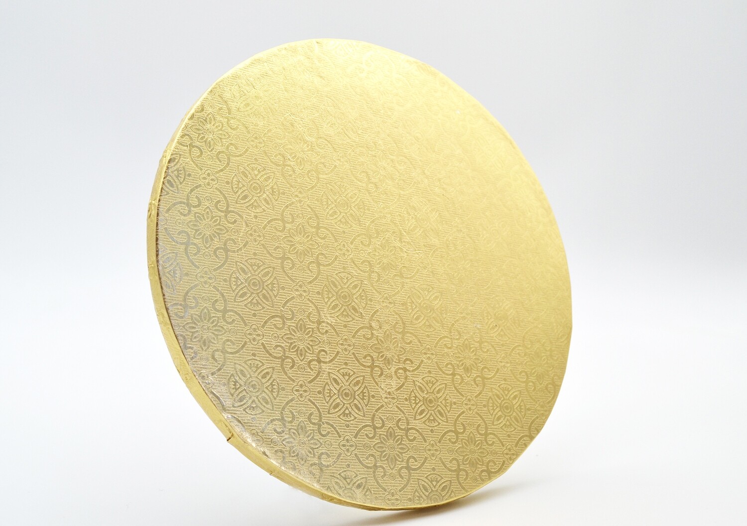 Cake Board Embossed Gold Round 11&quot; Thick (ea)