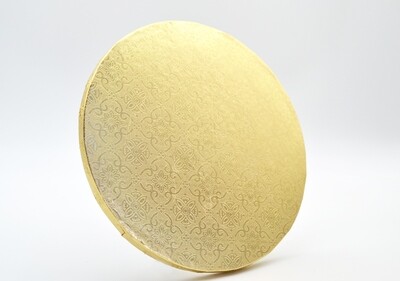 Cake Board Embossed Gold Round 11&quot; Thick (ea)
