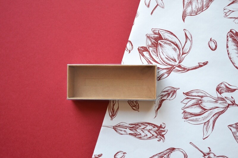 Box Kraft Base with PVC Lid 40x105x25mm