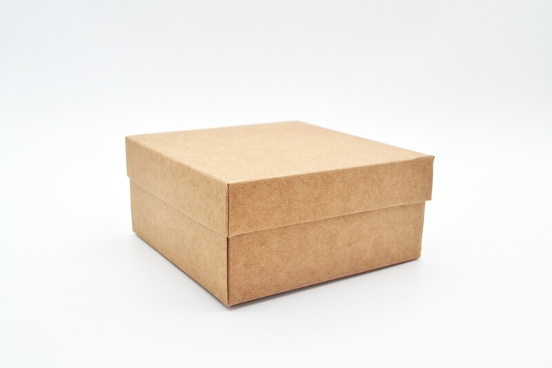 Gift Box Kraft Base Kraft Lid 125x125x60 mm (ea)