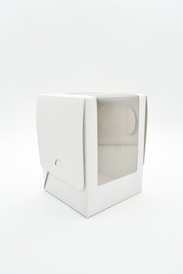 Cup Cake Single Window 100 x 100 x 150 mm White - Large (ea)