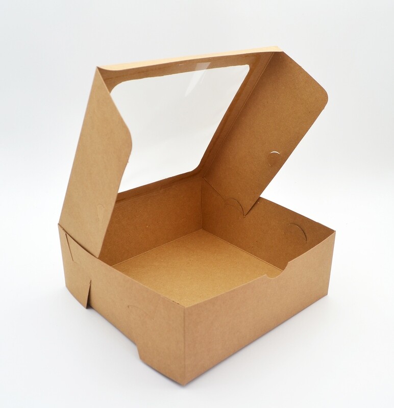 Cake Box Window 8 x 8 x 3" Kraft (ea)