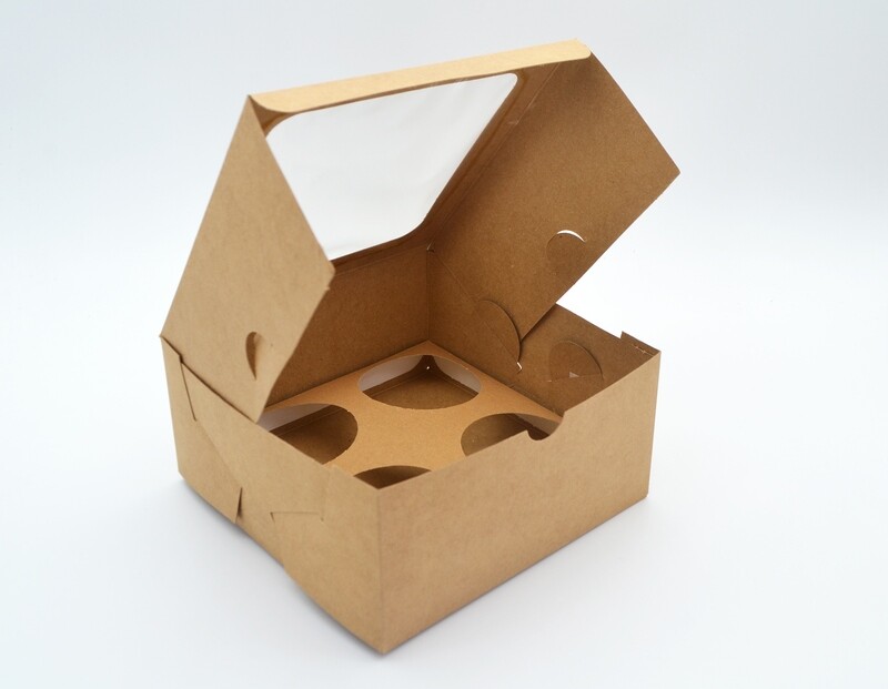 Cake Box Window 6 x 6 x 3 Kraft (ea)