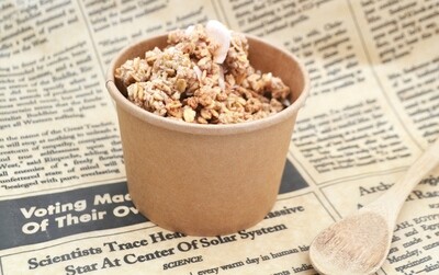 Tub Ice Cream + Plastic Dome Lid Combo Kraft 350 ml (Qty 50)