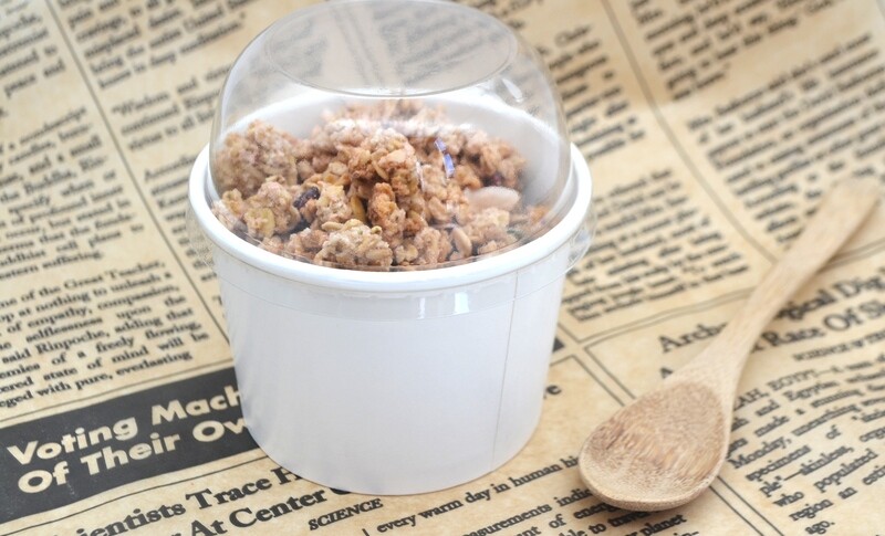 Tub Ice Cream + Plastic Dome Lid Combo White 350 ml (Qty 50)