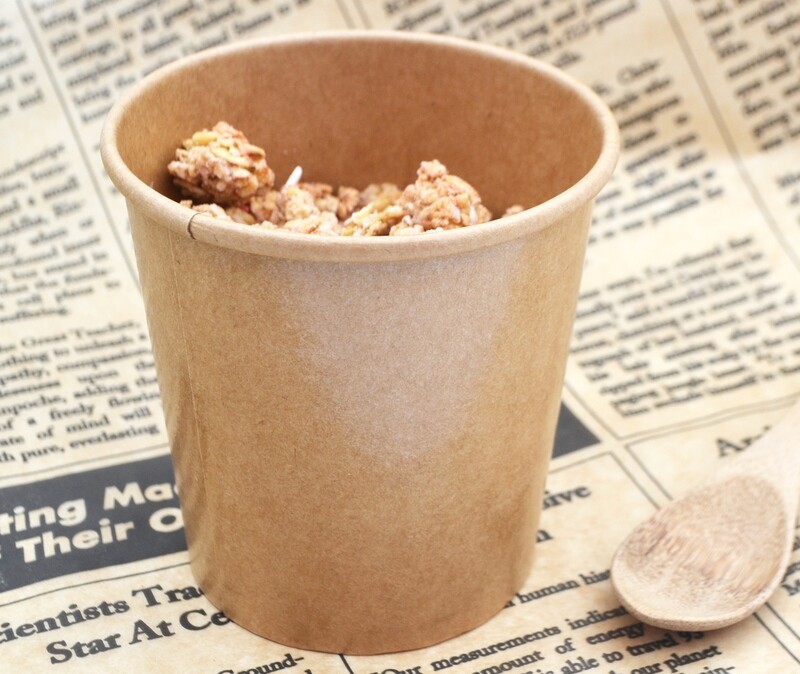 Tub Ice Cream +Plastic Dome Lid Combo Kraft 500 ml (Qty 50)