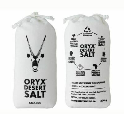 Oryx Desert Salt Coarse + Cotton Bag 500g (ea)
