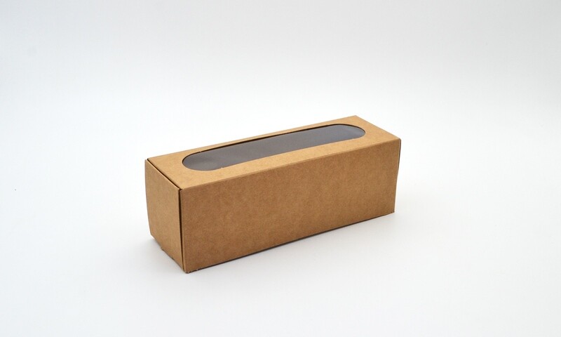 Box Macaron Window Eco Kraft - 180 x 55 x 60 mm (ea)