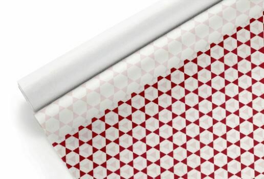 Tissue Paper - Hexagon - Red On White (Qty 25) Tissue Paper - Hexagon - Red On White (Qty 25)