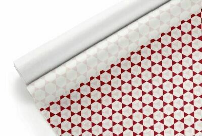 Tissue Paper - Hexagon - Red On White (Qty 25)