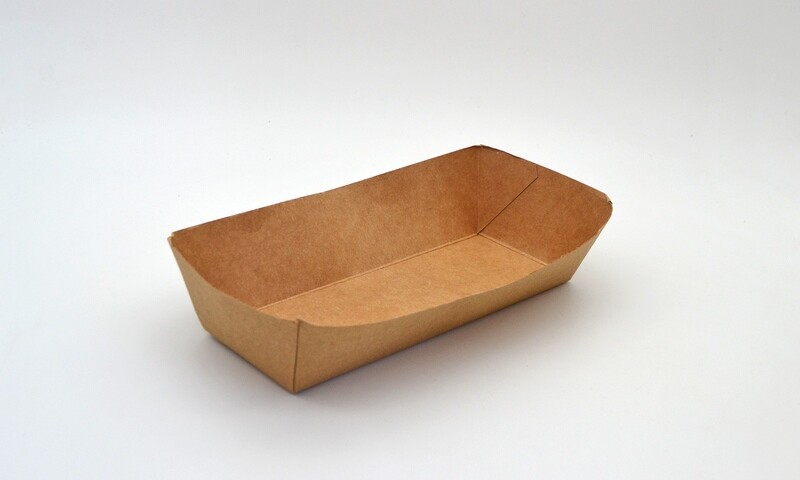 Eco Kraft Polylined Food Tray Hot Dog 850 ml (Qty 50)