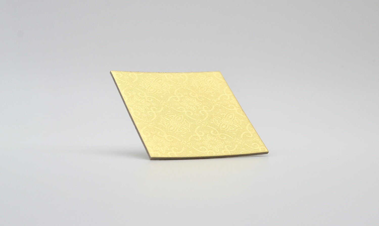 Cake Board Embossed Gold Square 3&quot; Thin (ea)