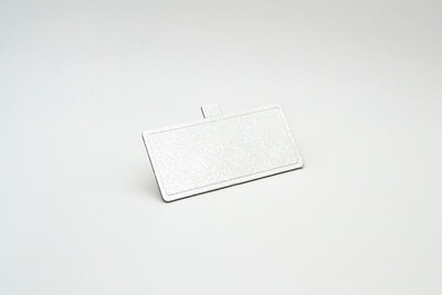 Mini cake board rectangular silver embossed 120 x 55 mm (ea)