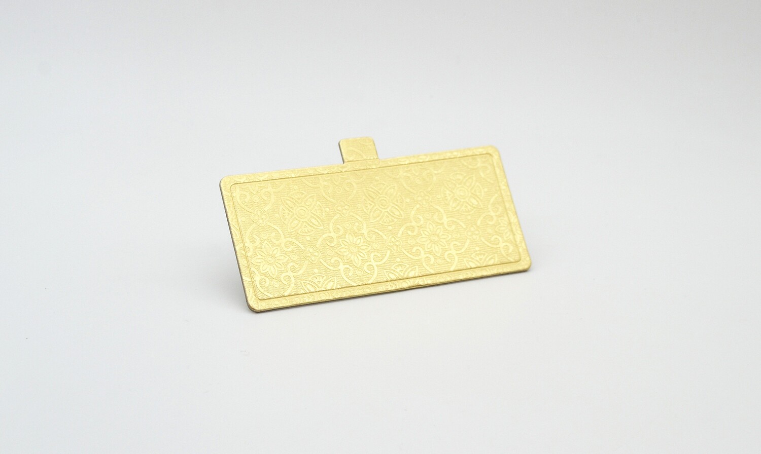 Mini cake board rectangular gold embossed 120 x 55 mm (ea)
