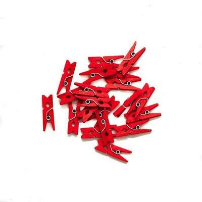 Wooden Mini Pegs 2.5cm  Red (Qty100)