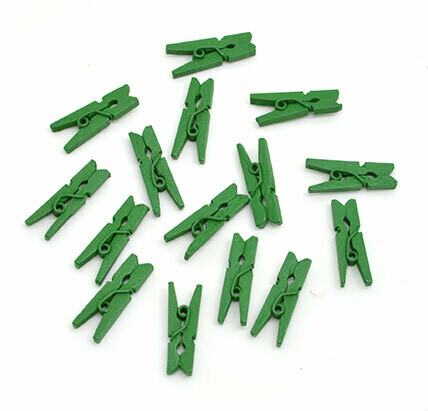 Wooden Mini Pegs 2.5cm Green (Qty100)