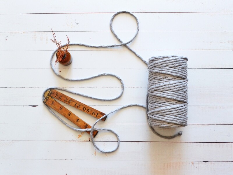 Macrame Luxury 100% Cotton String 3Ply-Light Grey 4mm x 500g