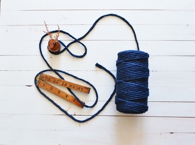 Macrame Luxury 100% Cotton String 3Ply-Navy 4mm x 500g