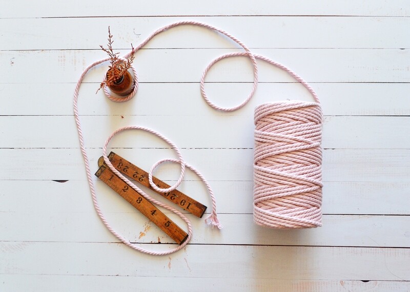 Macrame Luxury 100% Cotton Cord 3Ply- Pink 4mm x 500g