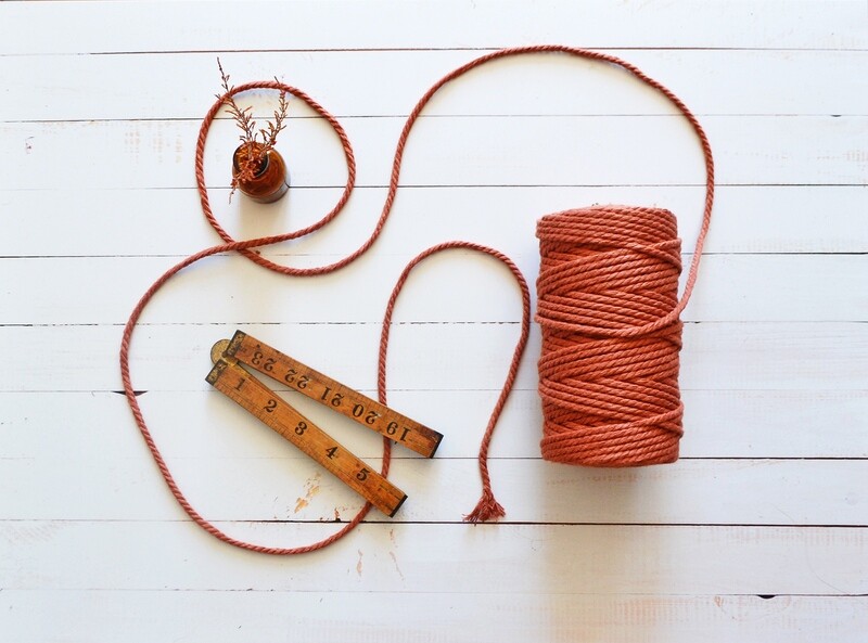 Macrame Luxury 100% Cotton Cord 3Ply-Rust 4mm x 500g