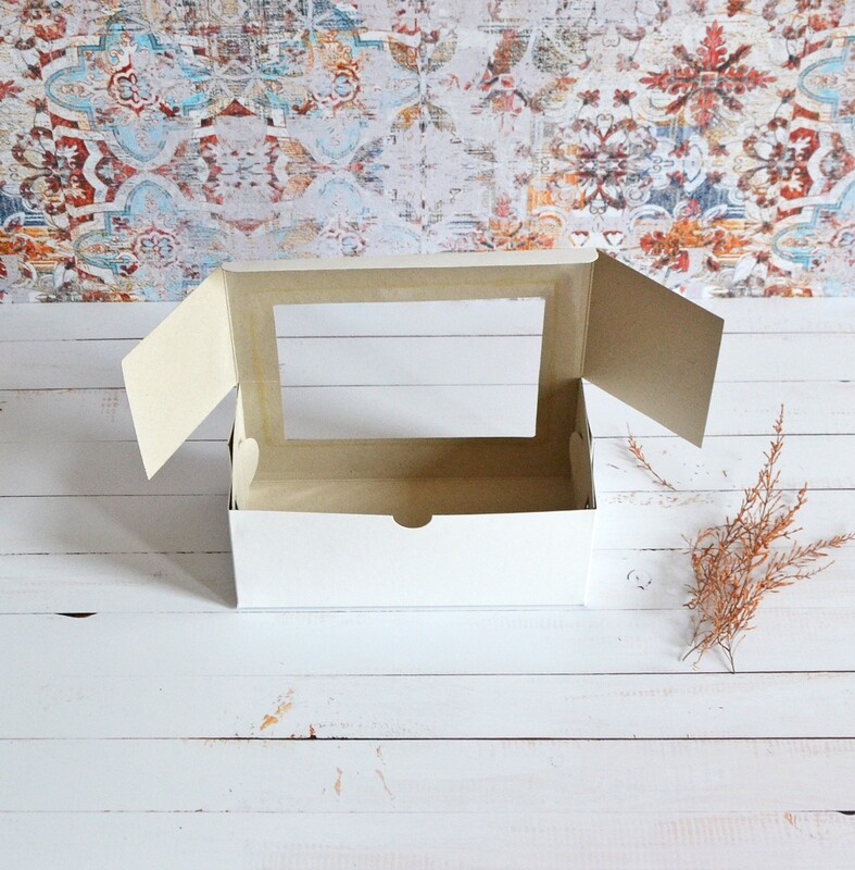 CupCake Box 2 Window White 200 x 100 x 85 mm (ea)