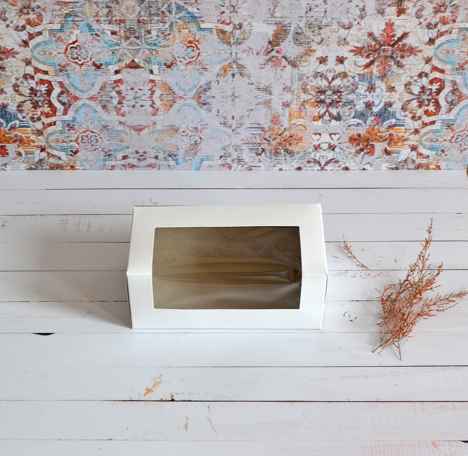 CupCake Box 2 Window White 200 x 100 x 85 mm (ea)