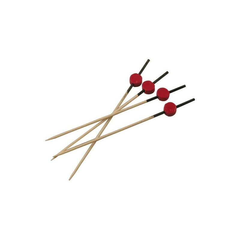 Skewers Bamboo Red &amp; Black Disk 12cm (100)
