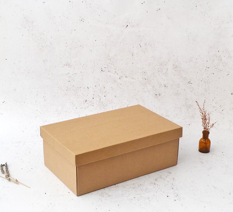 Corrugated Base &amp; Lid Shoe Box 205 x 340 x 120 mm - Kraft (ea)