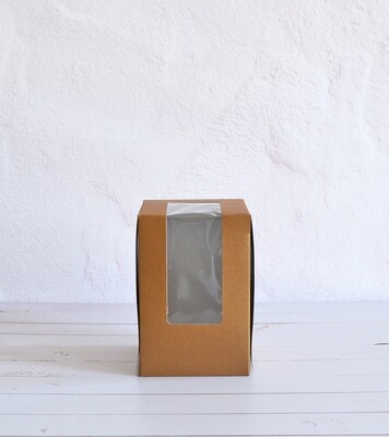 CupCake Single Window 100 x 100 x 150 mm Kraft - Tall (ea)