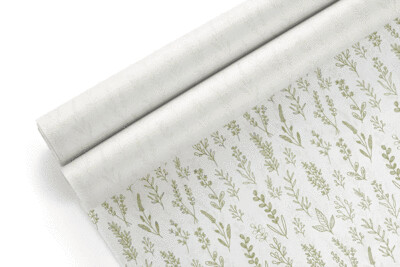 Tissue Paper - Botanical - Green on White (Qty 5)