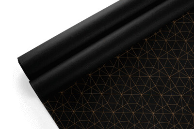 Tissue Paper - Geometric - Gold on Black - (Qty 5)