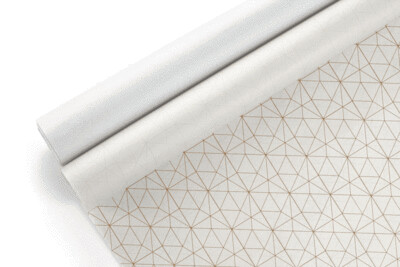 Tissue Paper - Geometric - Gold On White (Qty 5)
