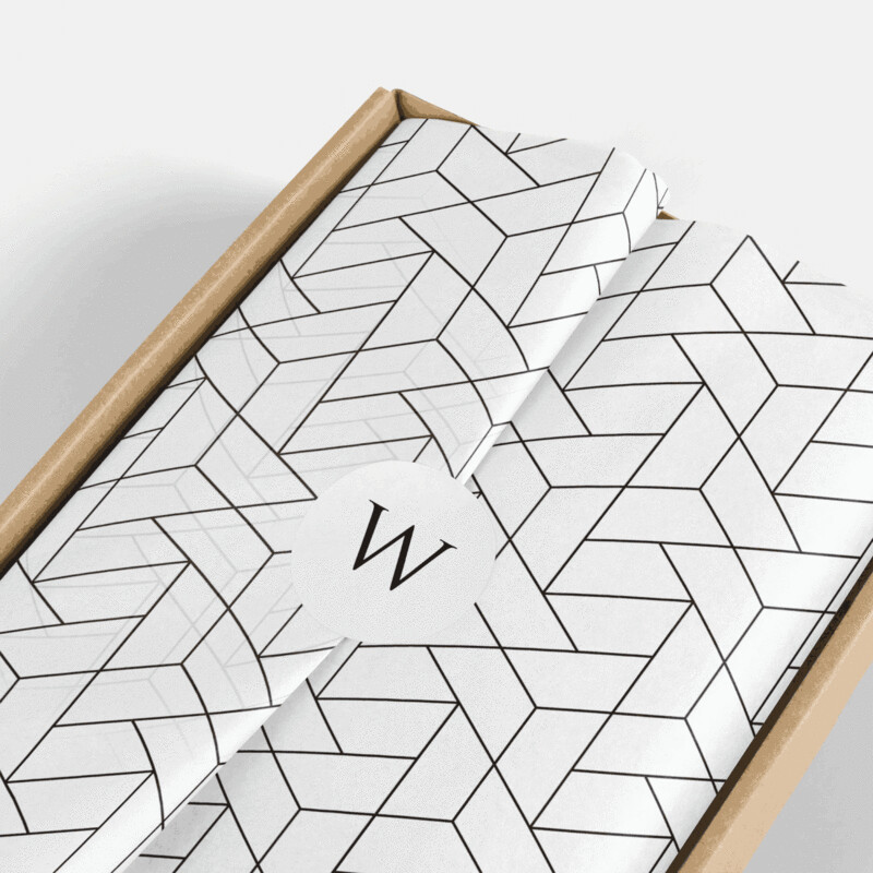 Tissue Paper - Geometric - Black On White (Qty 5)