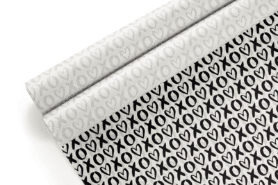 Tissue Paper - XOXO - Black on White (Qty 25)