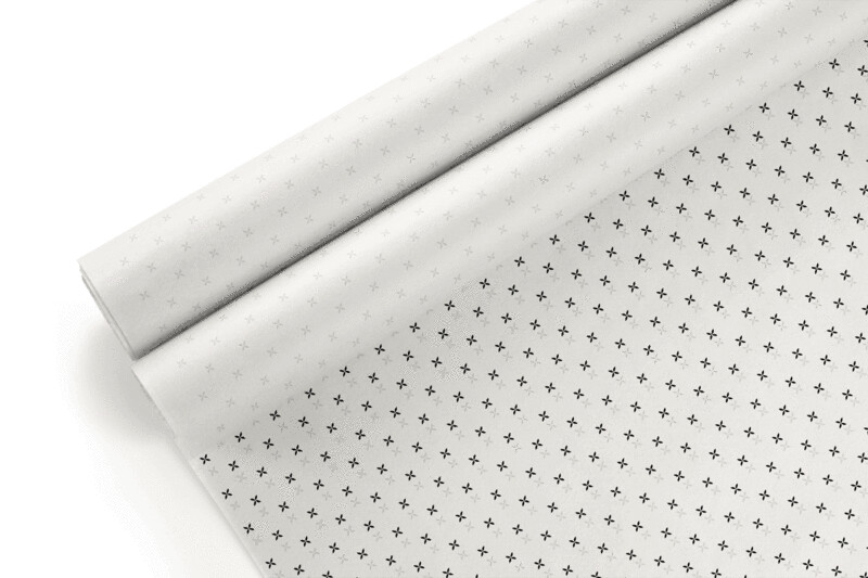 Tissue Paper - Crosses - Black On White - (Qty 5)