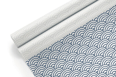 Tissue Paper -Waves - Navy On White (Qty 5)