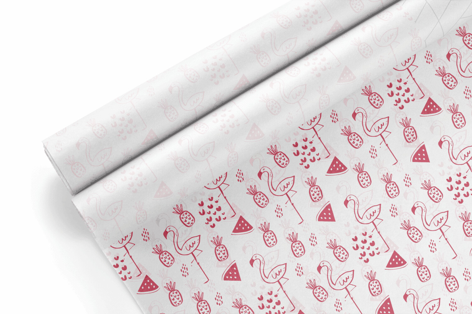 Tissue Paper - Flamingo - Pink On White - (Qty 5)