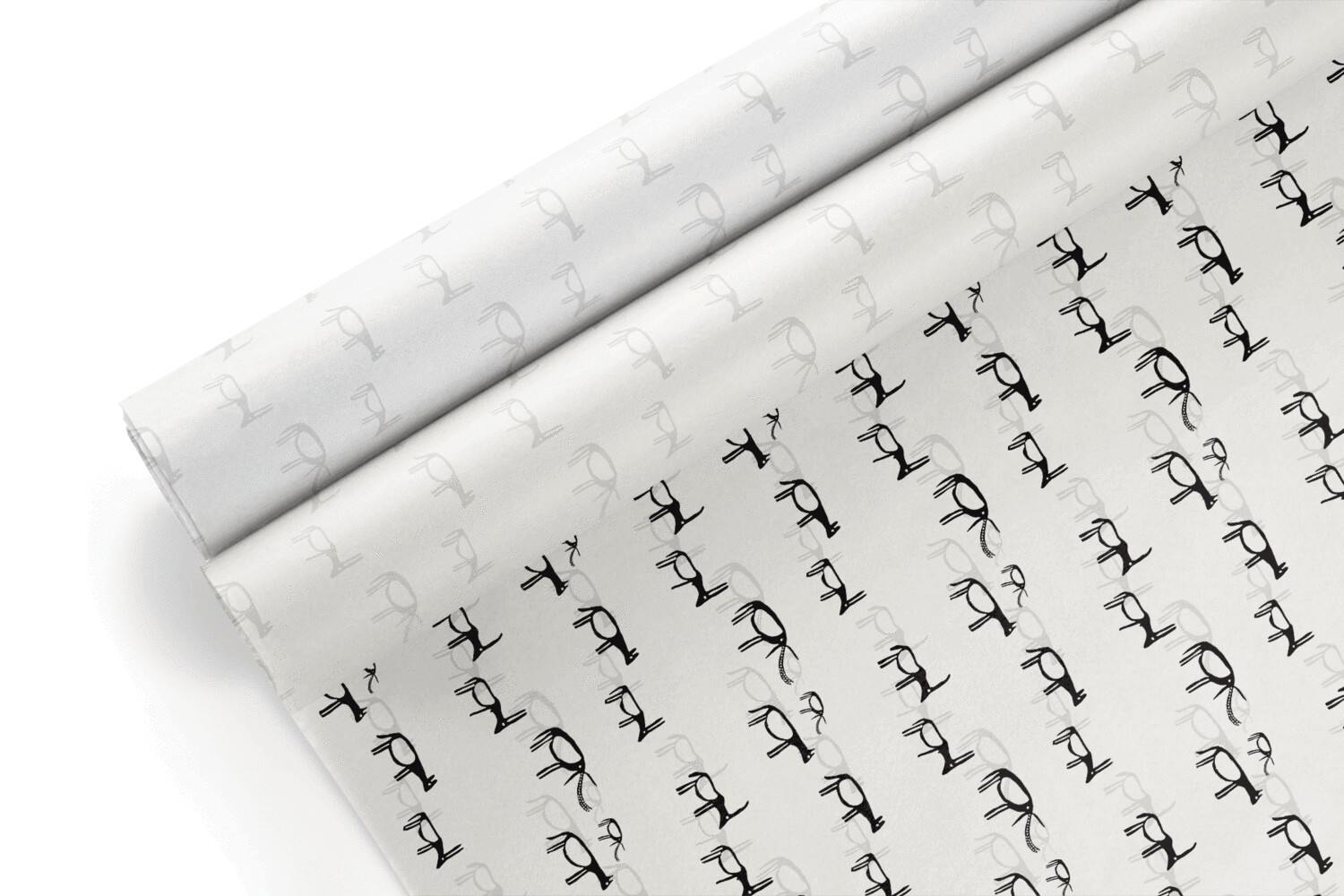 Tissue Paper - Buck - Black On White (Qty 5)