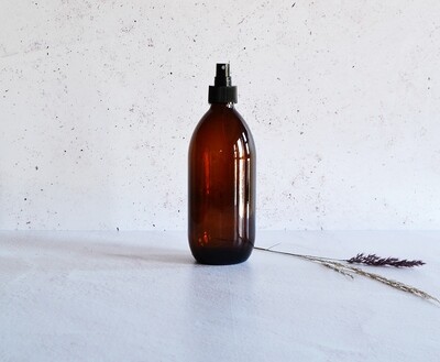 Amber Glass Bottle 500ml - Black Atomiser 28/410 (ea)