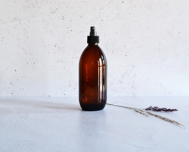 Amber Glass Bottle 500 ml + Black Atomiser 28/410 (ea)