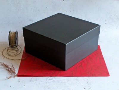 Gift Box Chipboard Medium Black + Lid 27.5 x 27.5 x 14 cm (ea)
