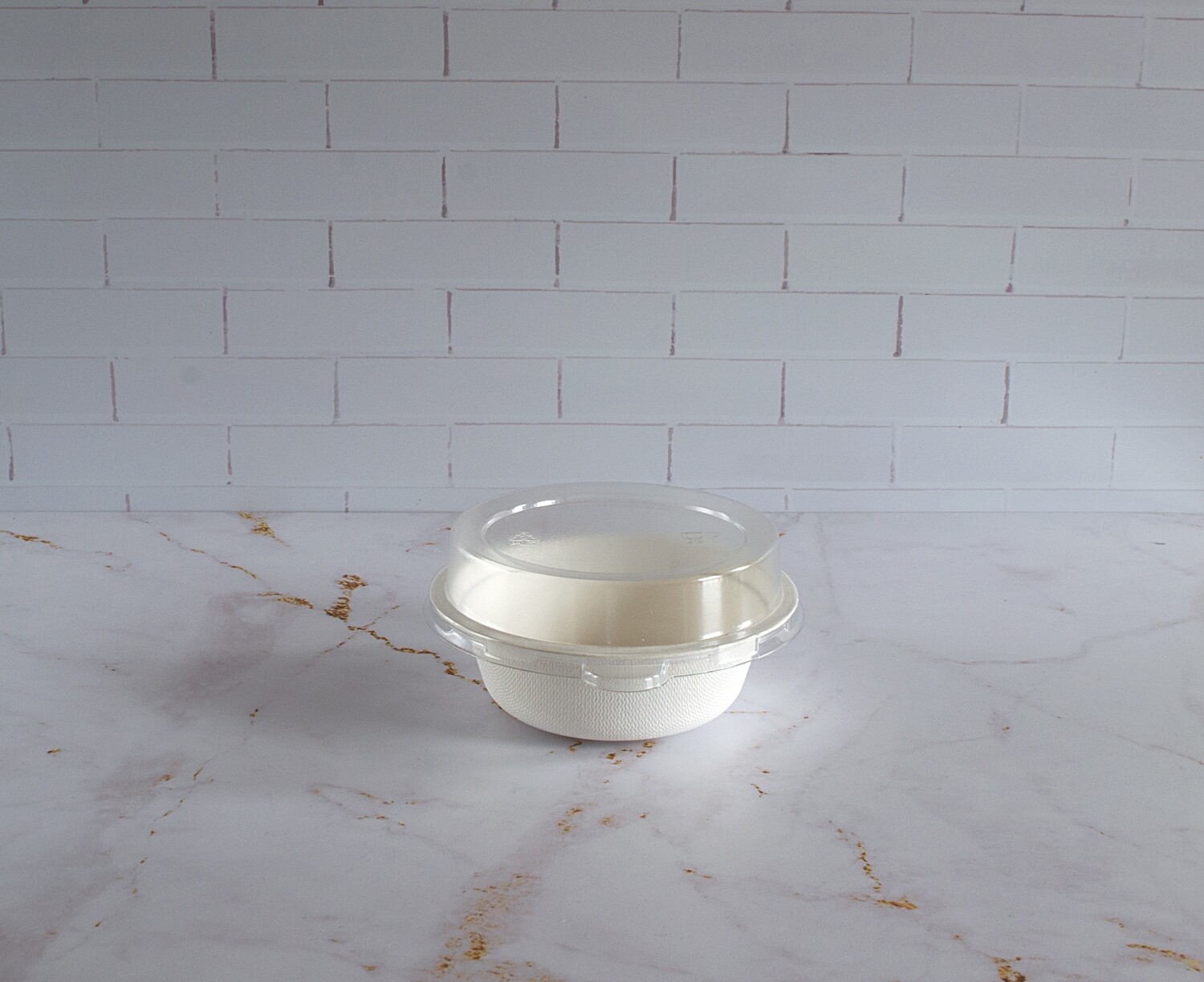 E - EcoWare Bagasse Bowl 350ml + Top hat Dome PET (Qty 50)