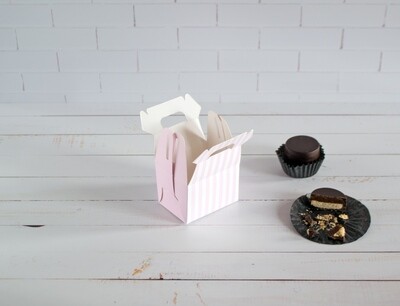 Mini Party Box 70 x 50 x 50 mm Pink Stripe (ea)