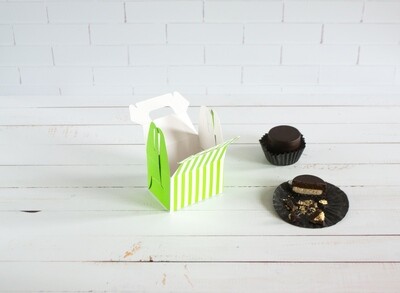 Mini Party Box 70 x 50 x 50 mm Green Stripe (ea)
